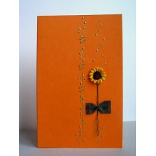 Blahopřání - 11 - oranžová obálka s kytičkou